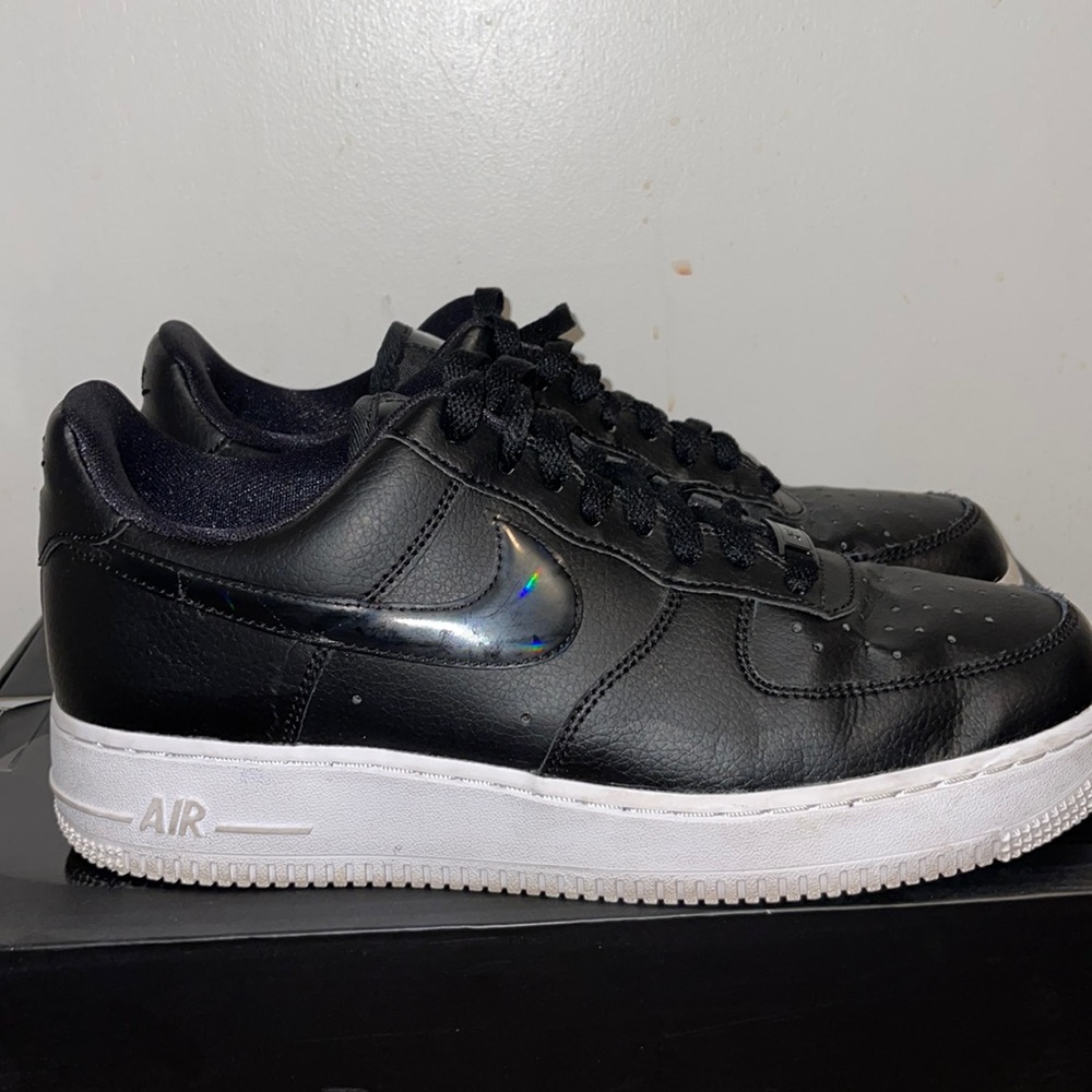 Black and white holographic Nike Air Force 1